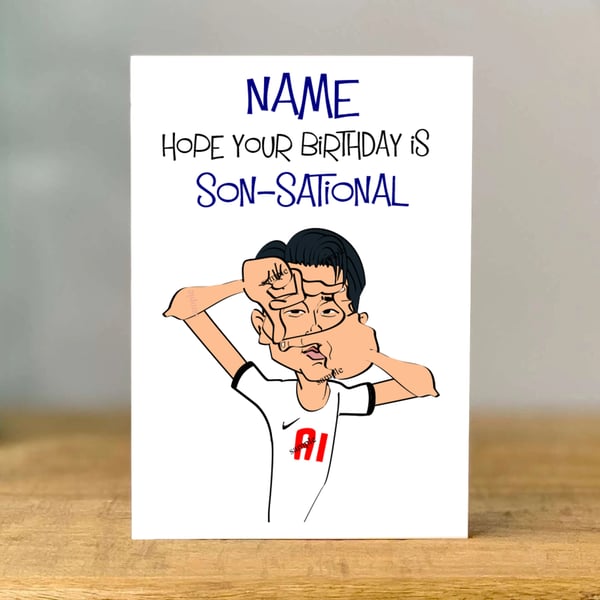 Personalised Handmade Son's Birthday Card, Football Fan, dad, mum, brother