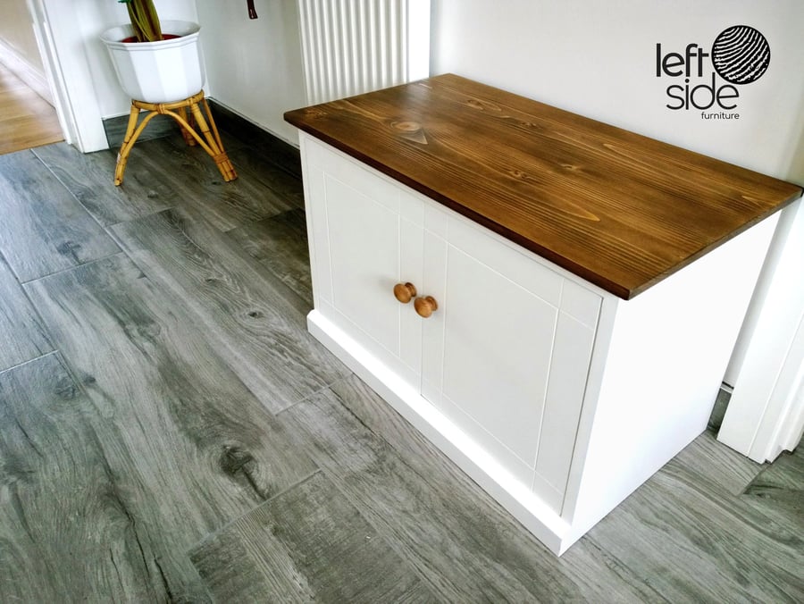 Shoe Rack Cabinet, Shoe Bench Cupboard with Doors & Adjustable Storage Shelves