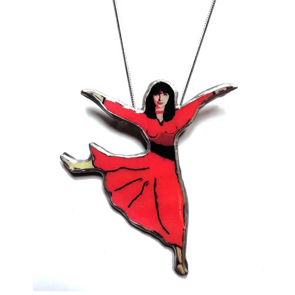Statement Kate Bush Wuthering Heights Red Dress Resin Necklace by EllyMental
