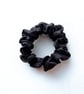 Black or white pure silk small skinny scrunchie.