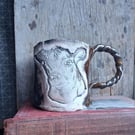 Xl brown cow mug Ceramic handmade coffee mug 