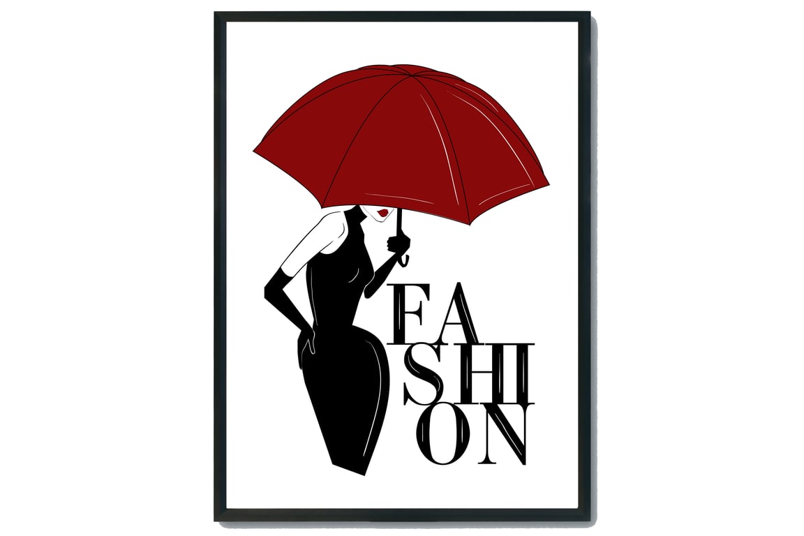 Fashion retro print, Female fashion retro wall decor, gift for her