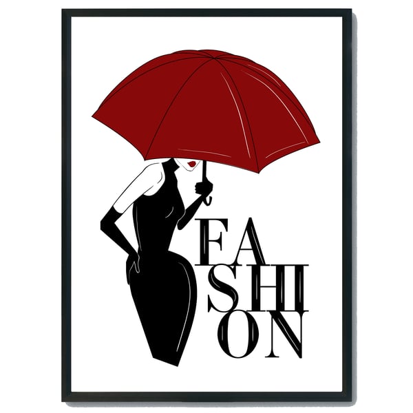 Fashion retro print, Female fashion retro wall decor, gift for her