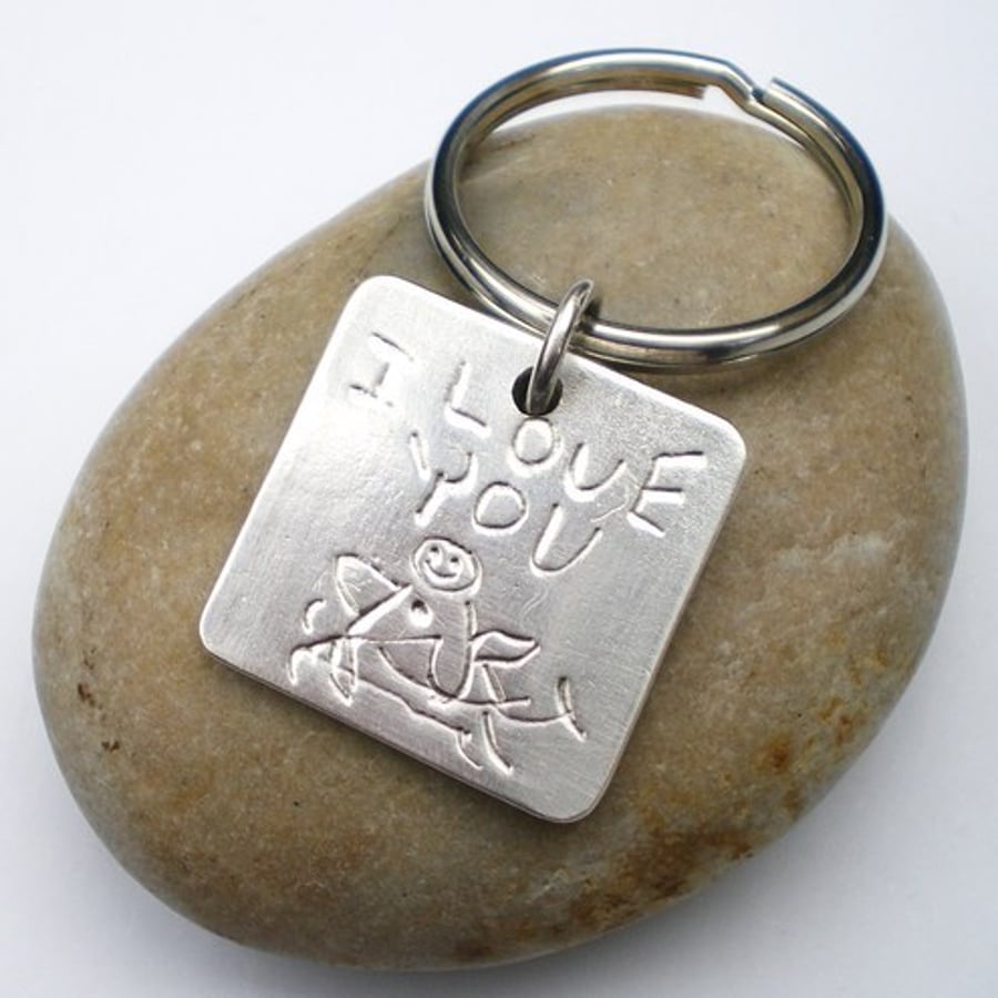 Draw Me Silver Keyring 