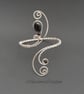 Bridal arm cuff  Black Agate Upper Arm Cuff – Silver Tone Spiral Wire Jewellery