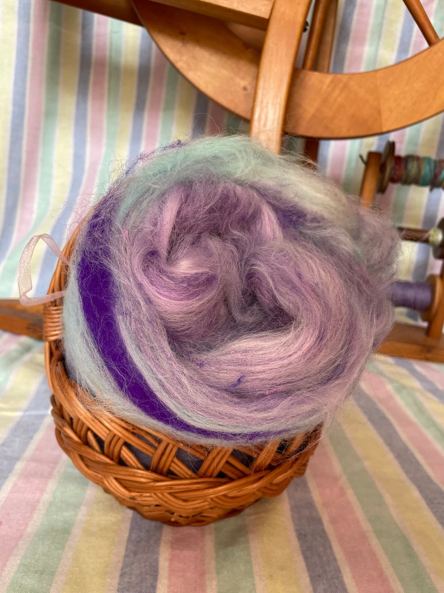 100% Wool Art Batt - Lilac & Mint