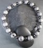 Bracelet grey Druzy and Hematite stretchy handmade  - Image 1