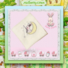 Cream Fleece Baby Daisy Blanket with an Embroidered Bunny