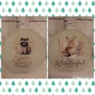 Gorgeous handmade Winter Wildlife  Set of 2 resin coasters Christmas coasters, C