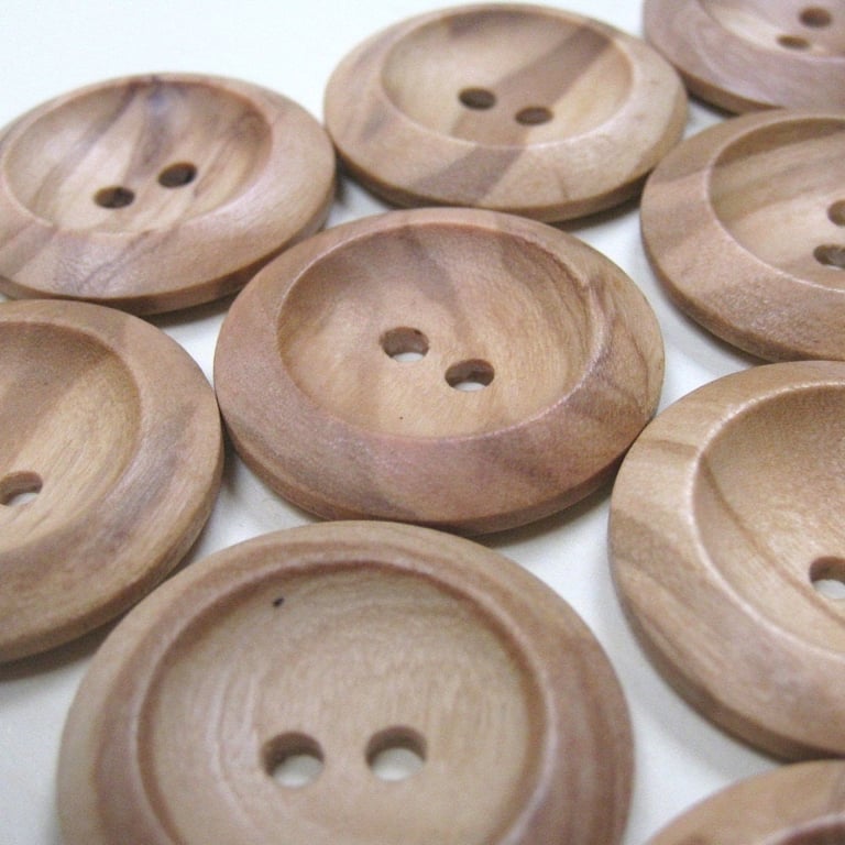 Large Concave Wood Buttons Size 45, 29mm