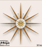 Mid Century Starburst Wall Clock By Royale The Welby in Burnt Gold - 4 Sizes - Image 5