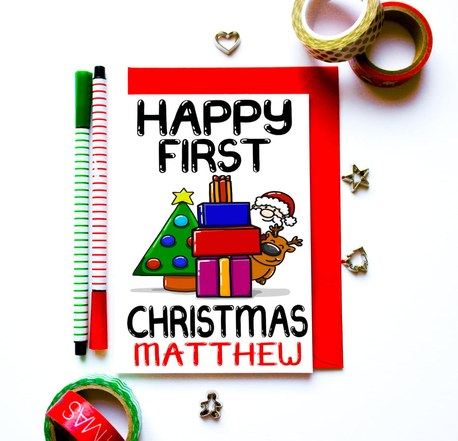 First Christmas Card Personalised Niece Nephew Son Daughter Grandchild Child 