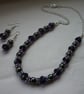 PURPLE, HEMATITE AND SILVER EARRINGS.  998 - Image 4