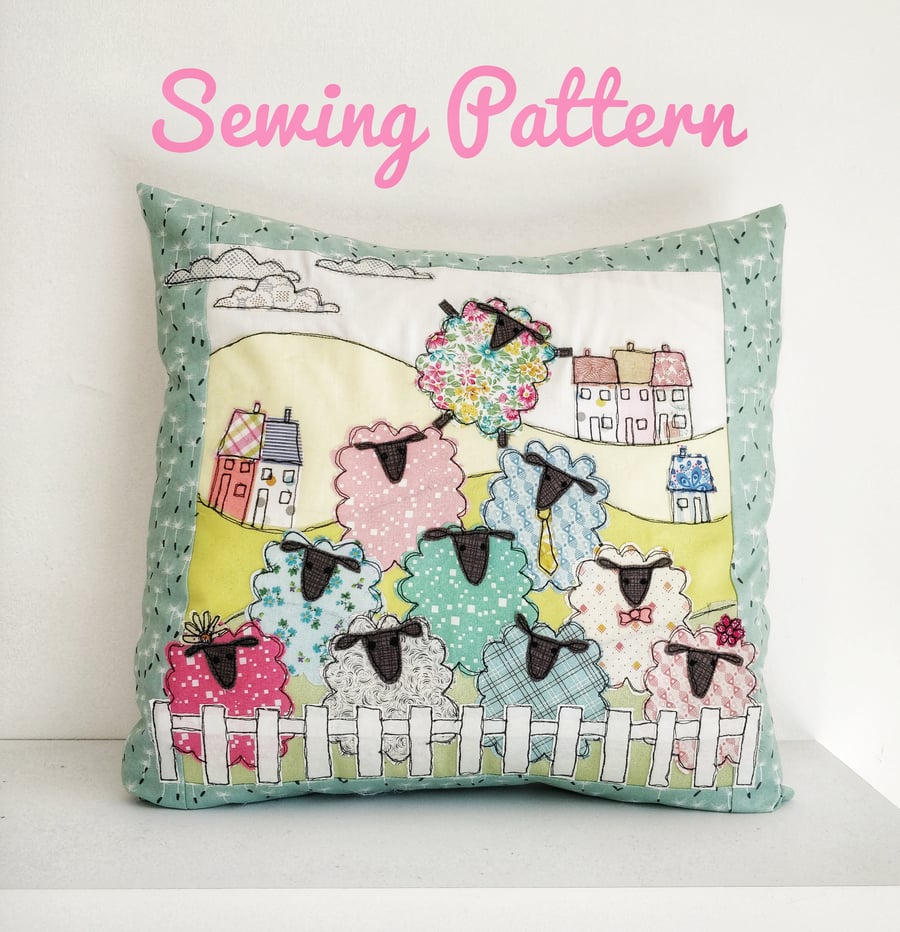 Counting Sheep Cushion Cover Sewing Pattern Tutorial Instructions