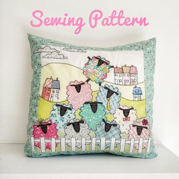 Counting Sheep Cushion Cover Sewing Pattern Tutorial Instructions
