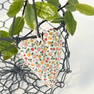 LIBERTY PRINT FLORAL MINI HEART - meadow flowers