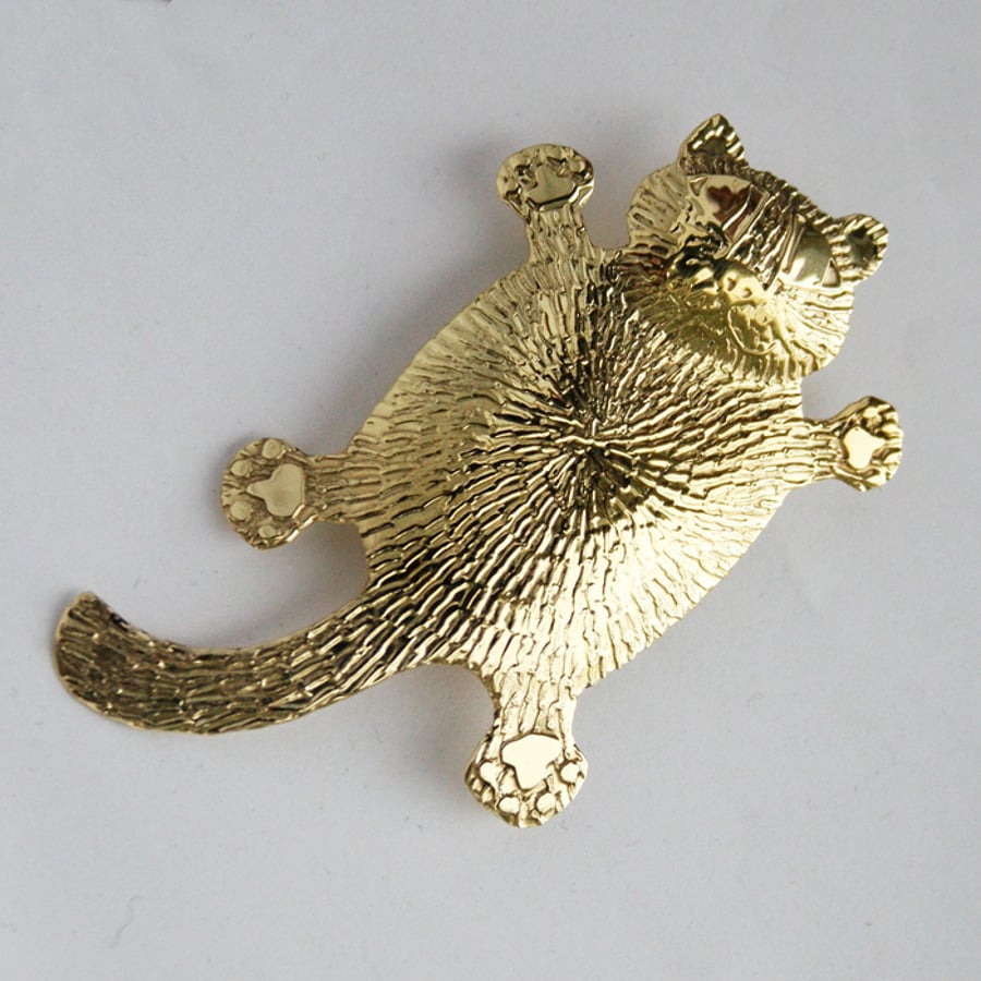 Fat cat brooch