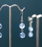 Sapphire Blue Crackle Bead Earrings - Image 2