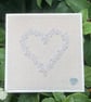 Hand Embroidered Greetings Card -Beaded Pearl Heart - Image 5