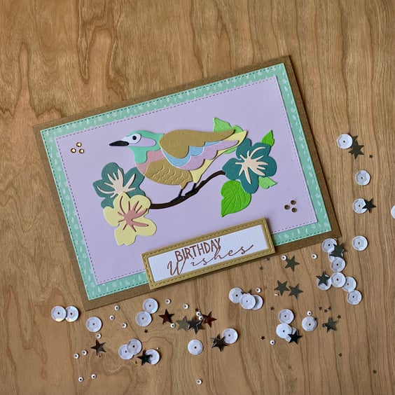 Handmade Bird Birthday Card