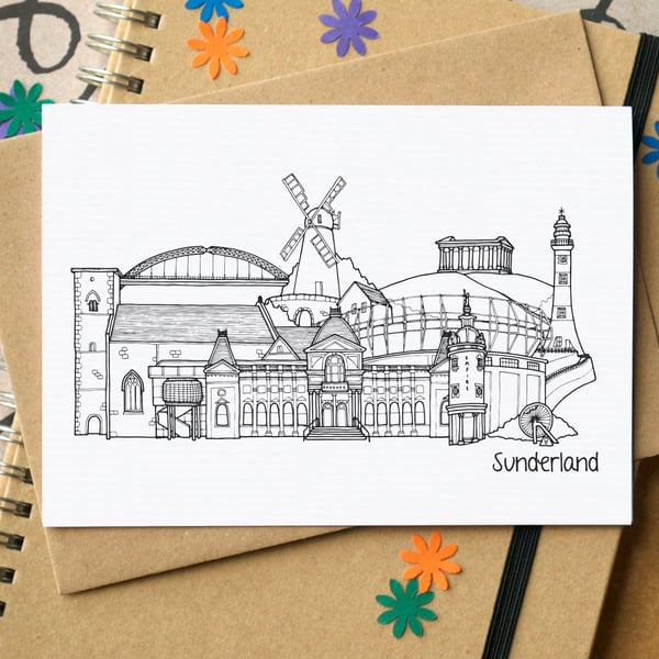 Sunderland Skyline Greetings Card