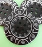 6cm Raised Edge  Dark Brown Patterned Large Wood  Buttons AZTEC pattern - Image 1