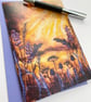 Sun light with plants printed card. - Image 3