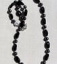 Black Agate & Black Hematite Gemstone Statement Beaded Gothic Necklace - Image 5