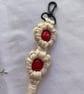 Handmade Macramé Fidget Flower Bag Charm Keyring - Image 2