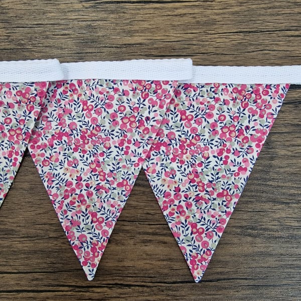 Liberty of London Pink Ditsy Floral Fabric Bunting