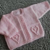 16" Hearts One Button Cardigan