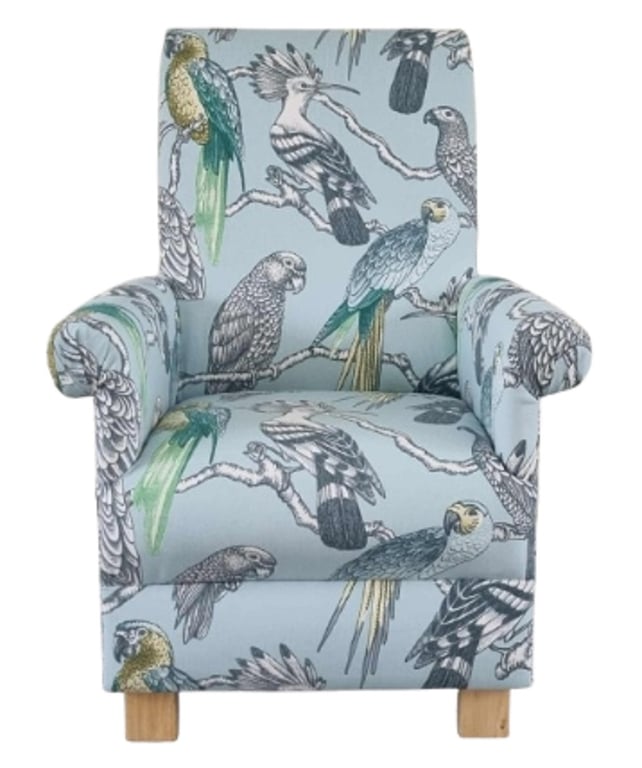Adult Armchair iliv Aviary Garden Fabric Chair Birds Duck Egg Mccaw Botanical 