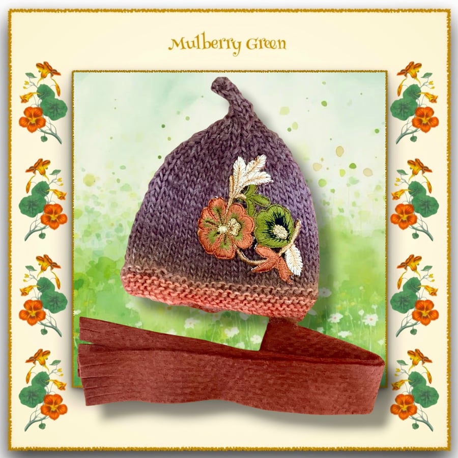 Autumn Flowers Hat and Scarf Set
