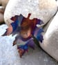 Flame painted copper leaf brooch - Image 3