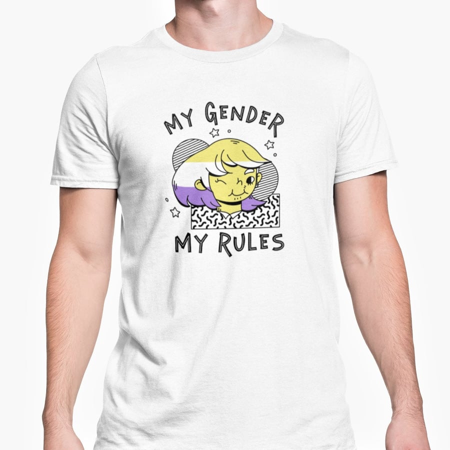 My Gender My Rules T Shirt Non Binary LGBT Pride Funny Novelty Present 