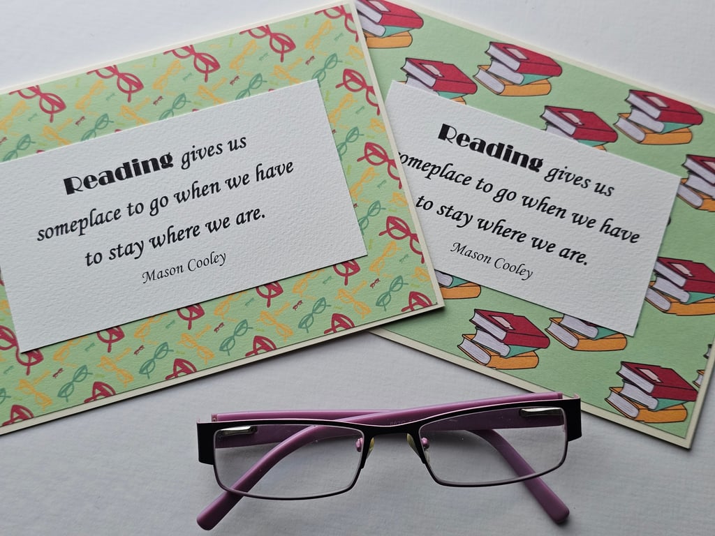 Reading Quote Set of 2  Large Blank Cards 7" x 5" Perfectly Imperfect