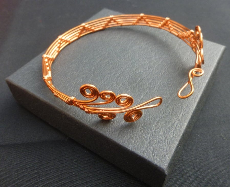Copper Wire Wrapped Healing Bangle