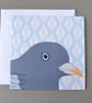 Pigeon blank card with patterned background bird card - Image 1