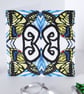 Swallowtail Butterfly Geometric Pattern Blank Greeting Card - 15 x 15cm