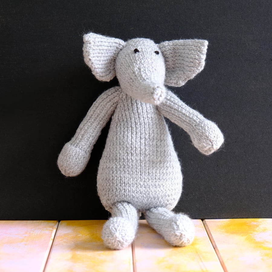 Hand Knitted Soft Bodied Elephant