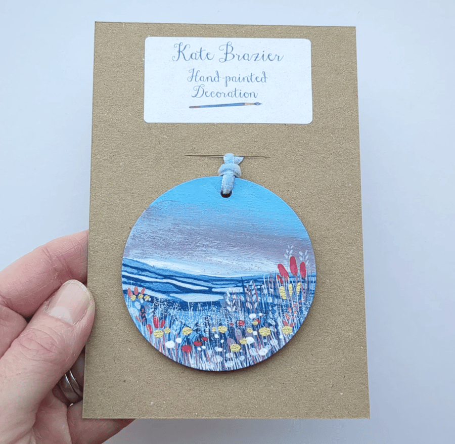 Unique Hand Painted Wooden Decorations. SUNSET SKY