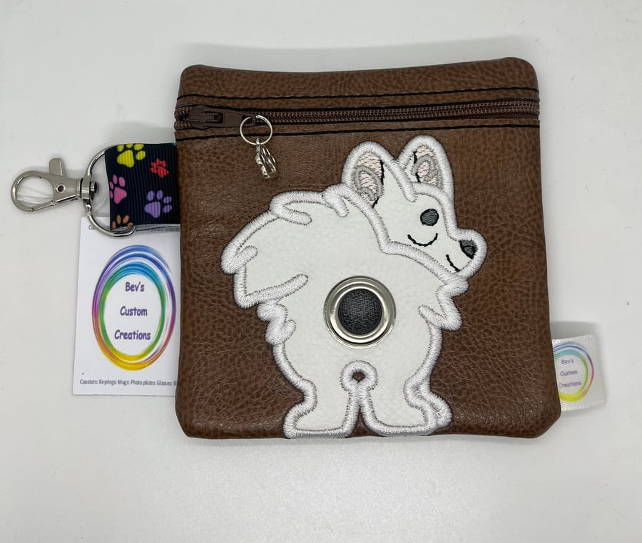 German Spitz Embroidered Poo bag dispenser 