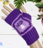 Crochet gloves in a purple lilac and white toadstool design. Toadstool gloves. - Image 9
