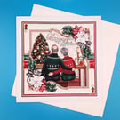Art Deco Christmas Card. Handmade, Large, Parents, Special Couple,  Wife, Husban