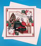 Art Deco Christmas Card. Handmade, Large, Parents, Special Couple,  Wife, Husban