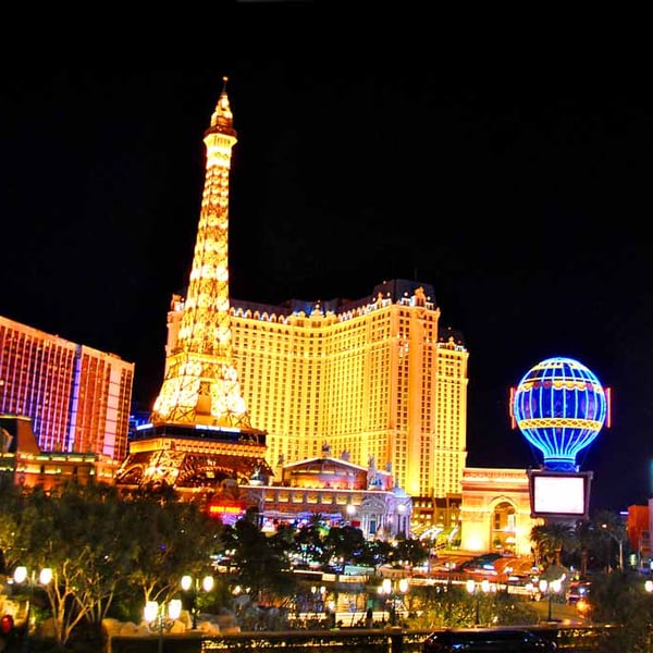 Eiffel Tower Paris And Bally's Hotel Las Vegas Photograph Print