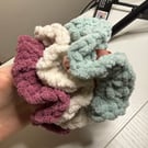 Fluffy Handmade Scrunchies - Set Of 3