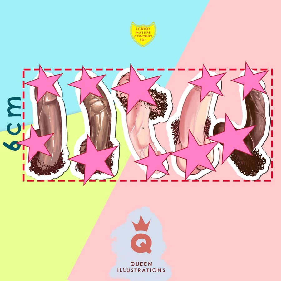 PENIS STICKERS SHEET vol 3, Large boys edition