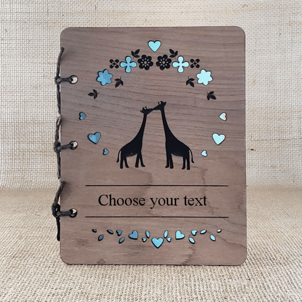 Giraffes - Wooden Keepsake Card