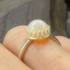 Fire Opal Silver Ring